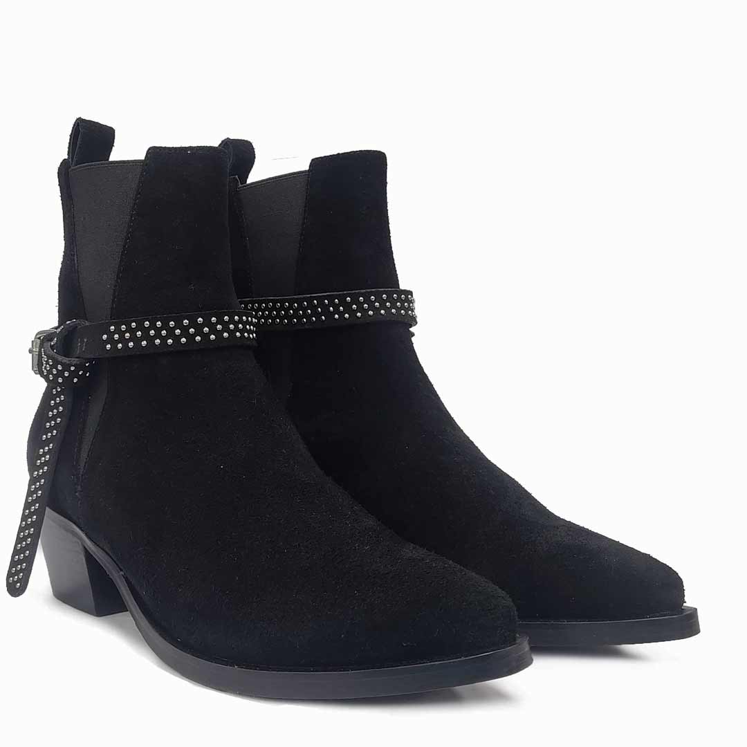Saint Accorda Black Suede Leather Ankle Boots - Image 4