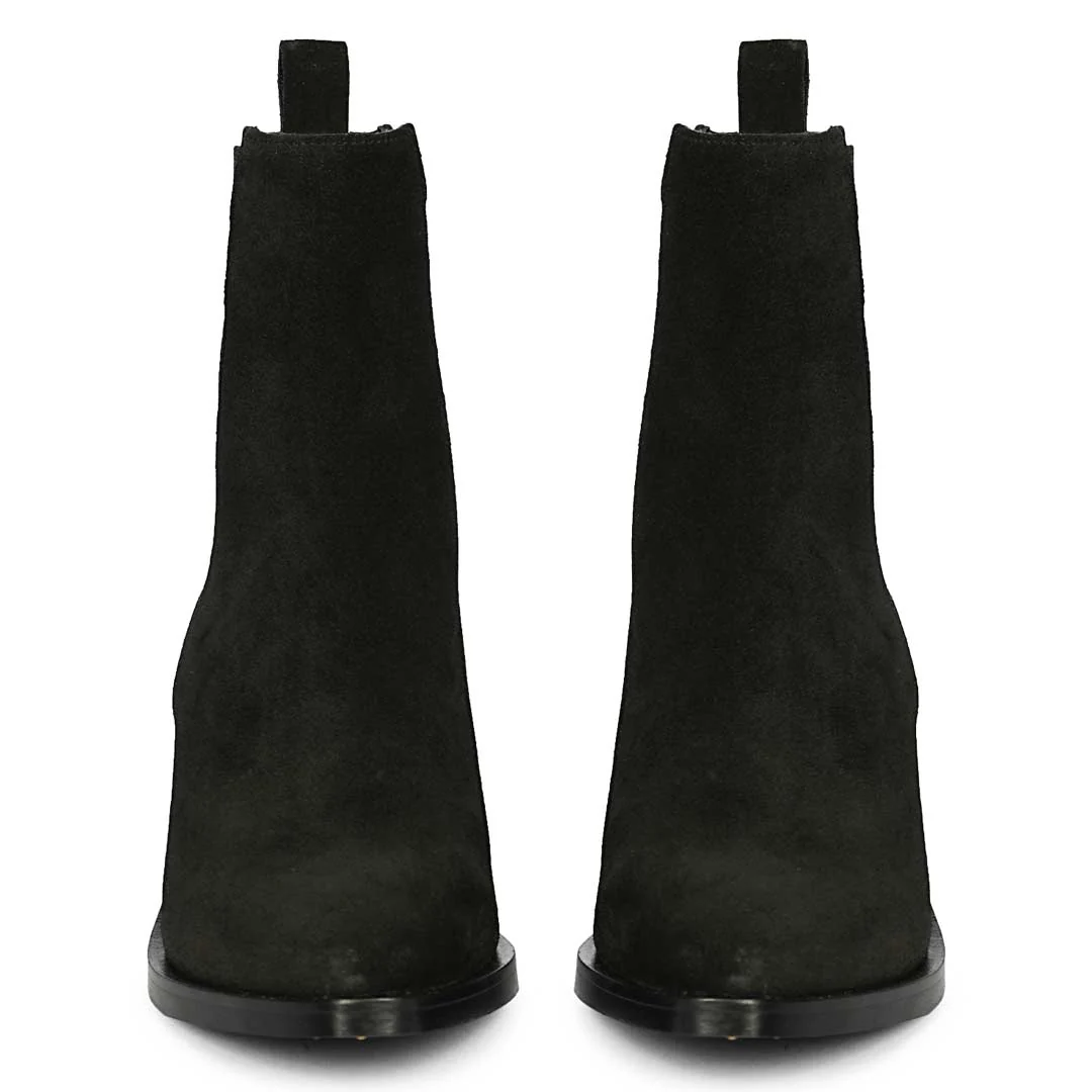 Saint Accorda Black Suede Leather Ankle Boots - Image 7