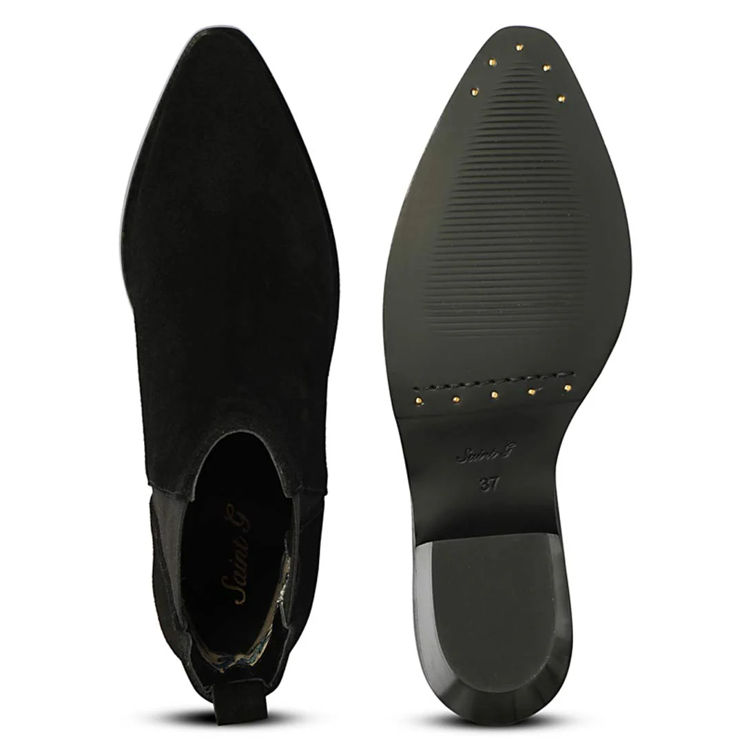 Saint Accorda Black Suede Leather Ankle Boots - Image 8