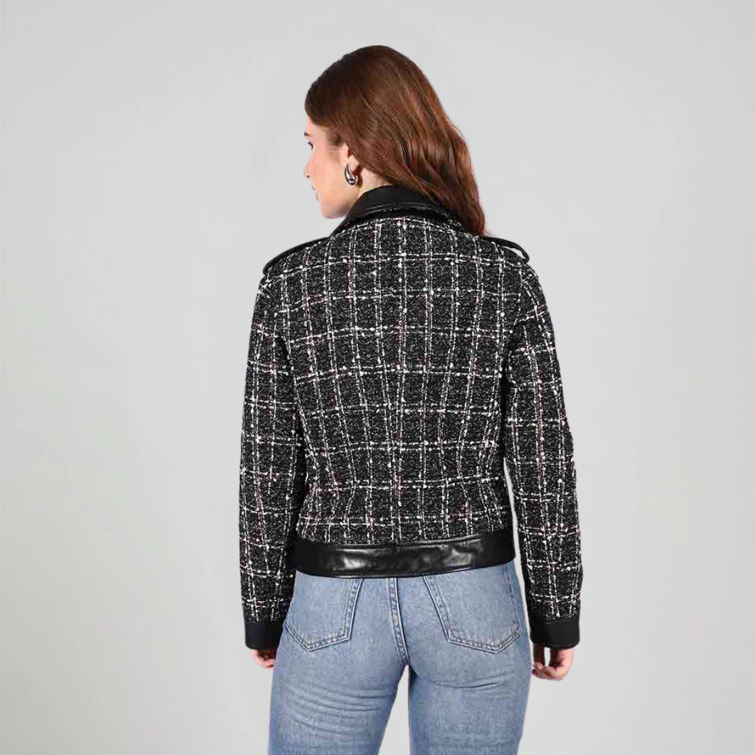 Saint Adria Grey Leather Women Collar Jackets - Image 4