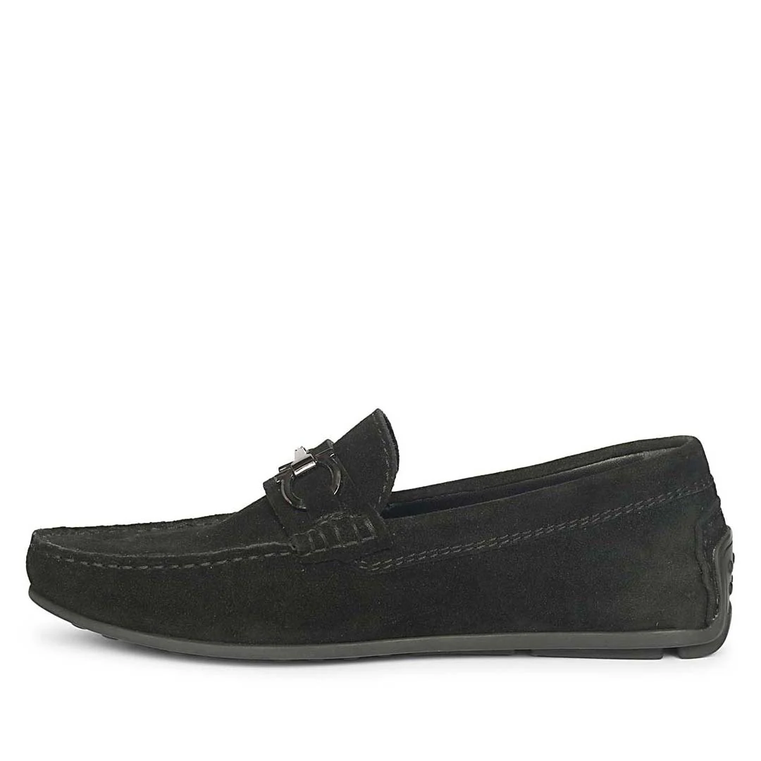 Saint Adrien Black Suede Leather Saddle Loafers - Image 3