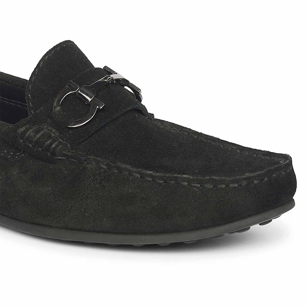 Saint Adrien Black Suede Leather Saddle Loafers - Image 6
