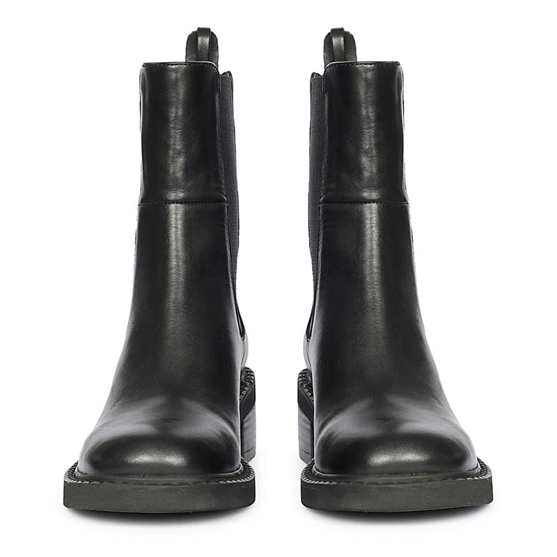Saint Aitana Trio Ring Black Leather High Ankle Boots - Image 4