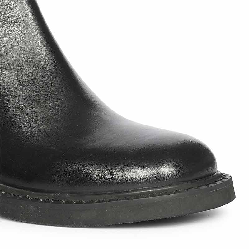 Saint Aitana Trio Ring Black Leather High Ankle Boots - Image 7