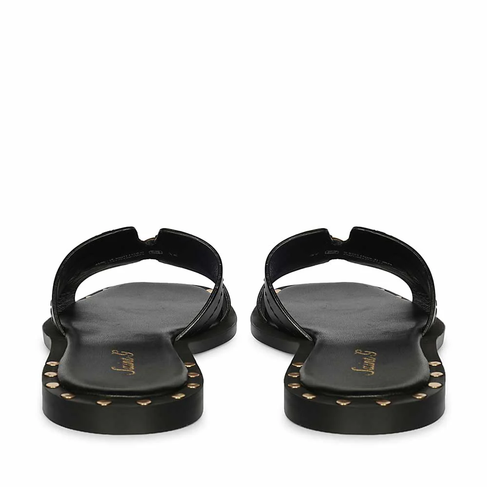 Saint Alaina Black Leather Slides - Image 5