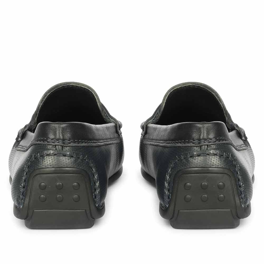 Saint Asher Navy Leather Saddle Loafers - Image 5