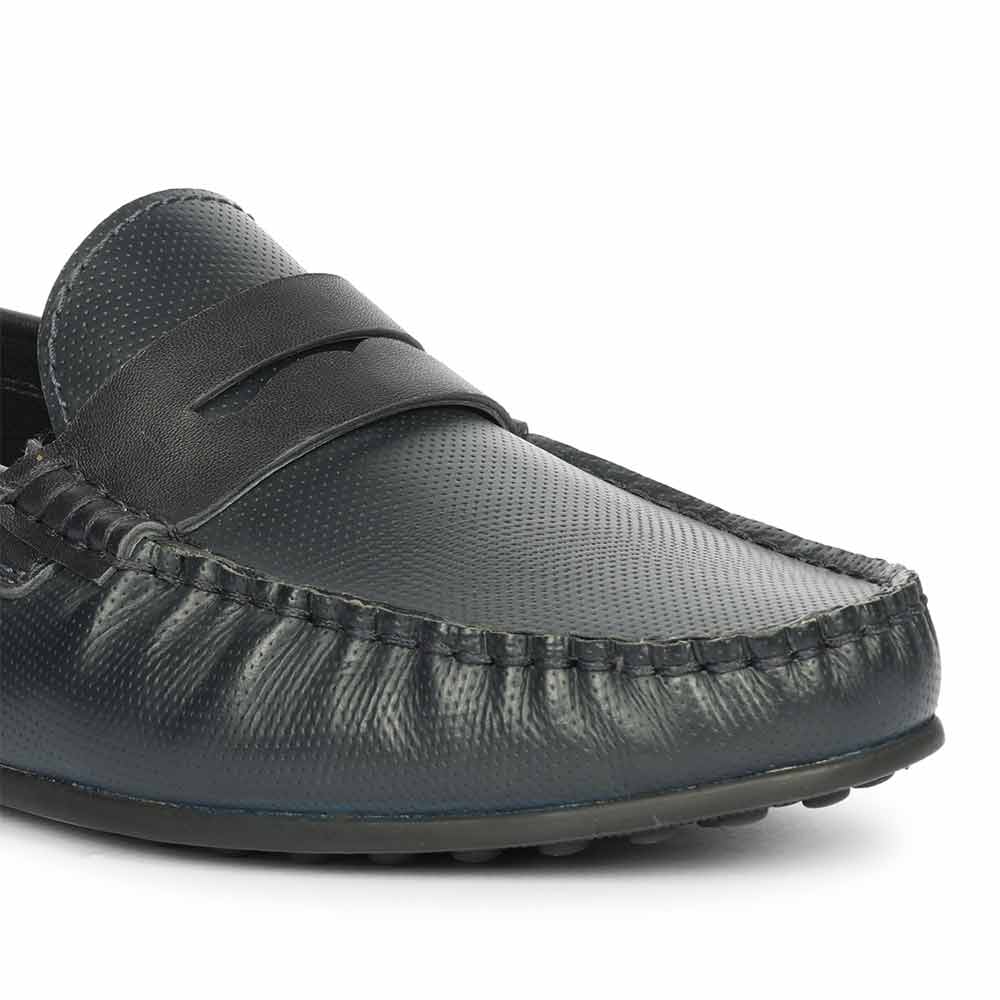 Saint Asher Navy Leather Saddle Loafers - Image 7