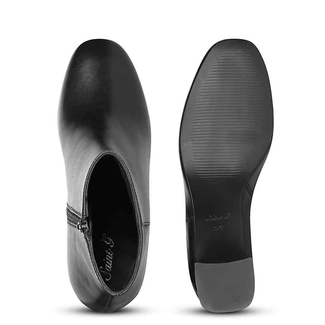 Saint Alexa Black Leather Ankle Boots - Image 7