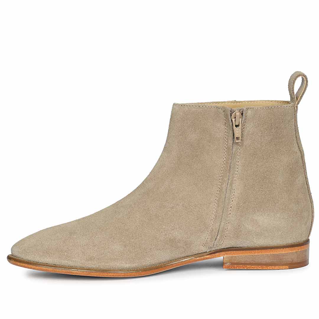 Saint Alfie Taupe Suede Leather Handcrafted Chelsea Boots - Image 3
