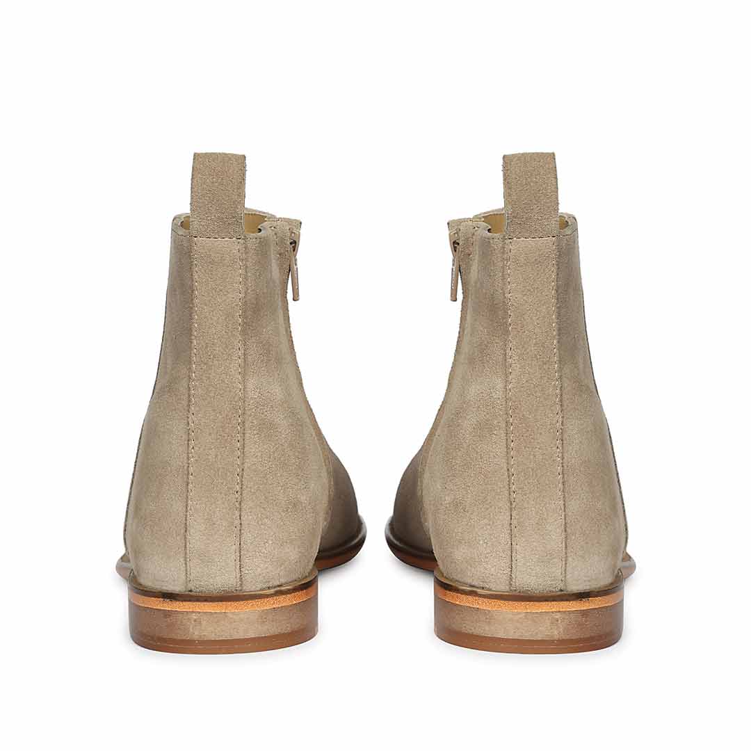 Saint Alfie Taupe Suede Leather Handcrafted Chelsea Boots - Image 5
