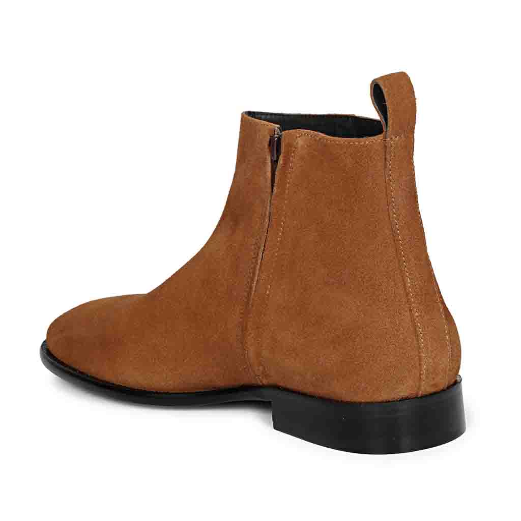 Saint Alfie Tan Suede Leather Handcrafted Boots - Image 4
