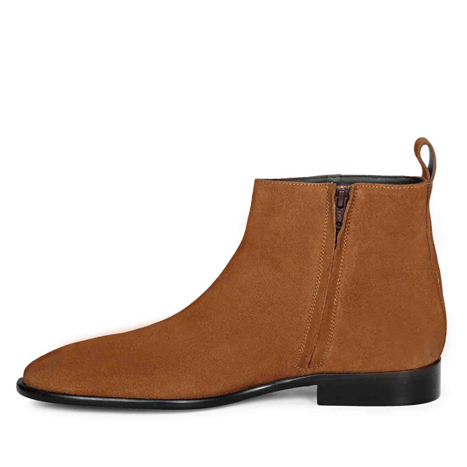 Saint Alfie Tan Suede Leather Handcrafted Boots - Image 5