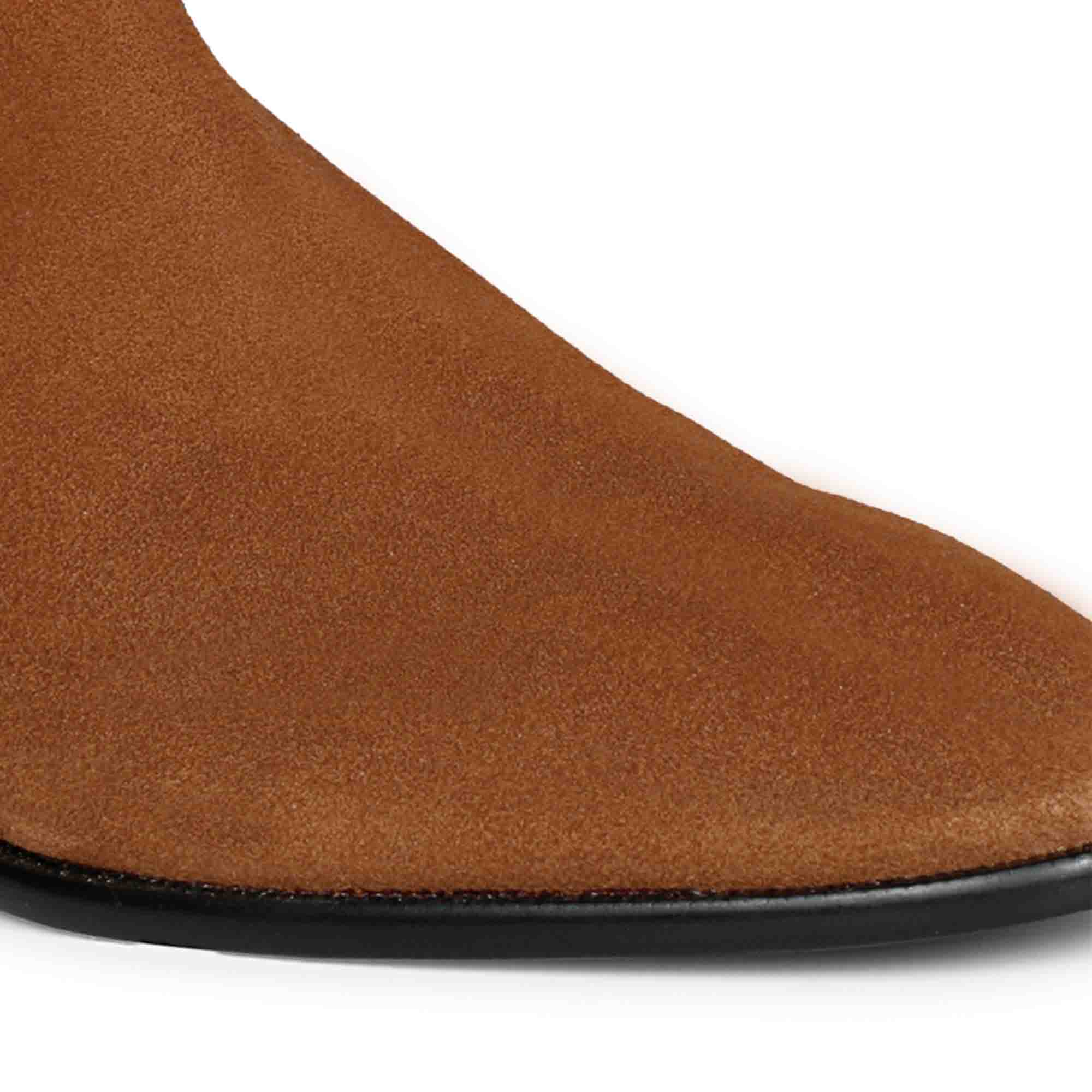 Saint Alfie Tan Suede Leather Handcrafted Boots - Image 9