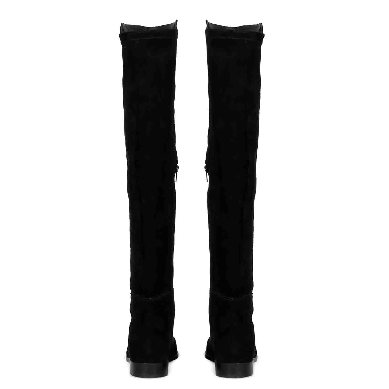 Saint Isabella Black Stretch Suede Above The Knee Boots - Image 4