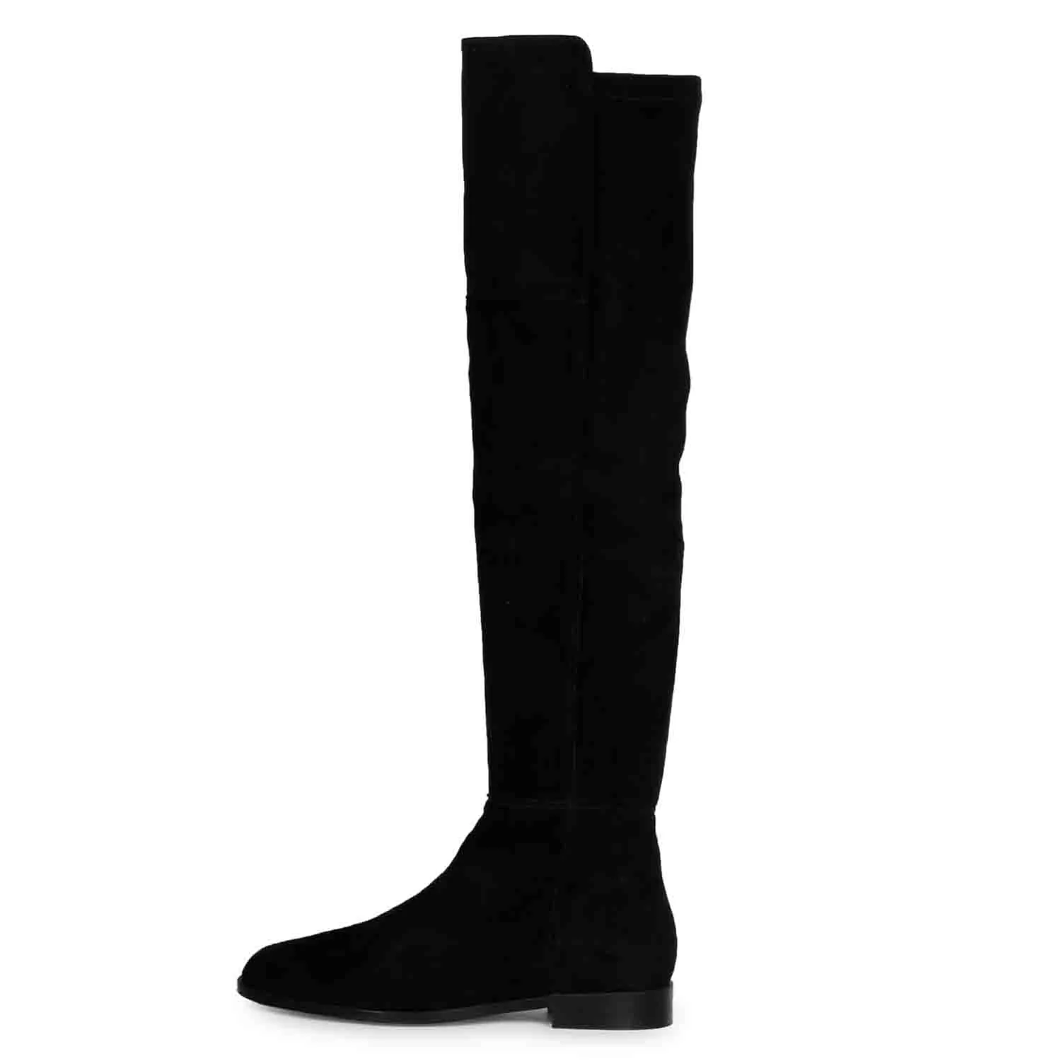 Saint Isabella Black Stretch Suede Above The Knee Boots - Image 7