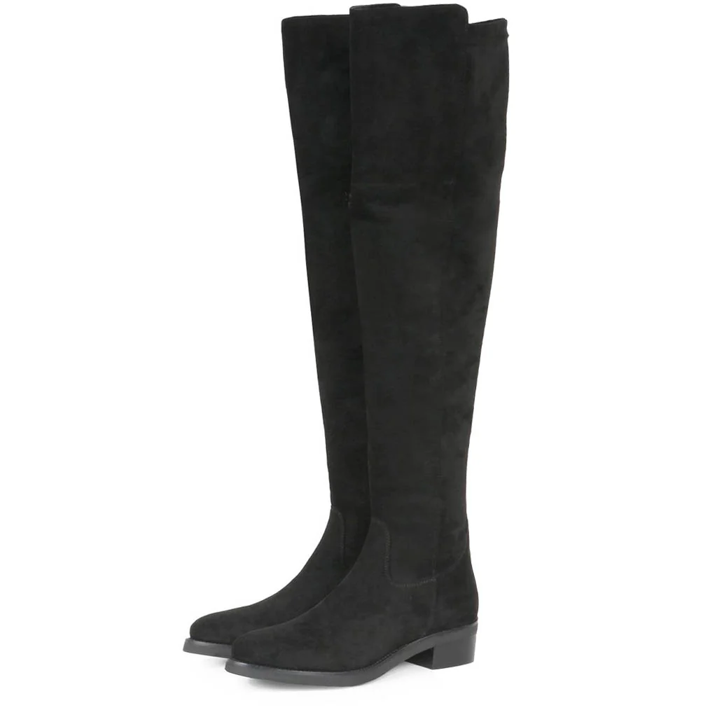 Saint Alicia Black Strech Suede above the knee boots - Image 4