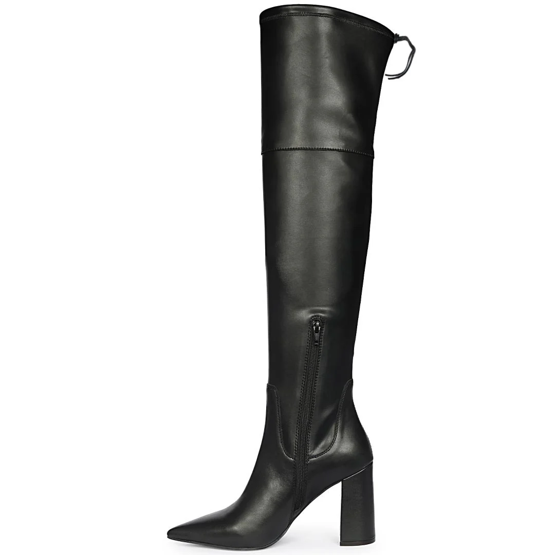 Saint Amara Black Stretch Napa Thigh High Boots - Image 4