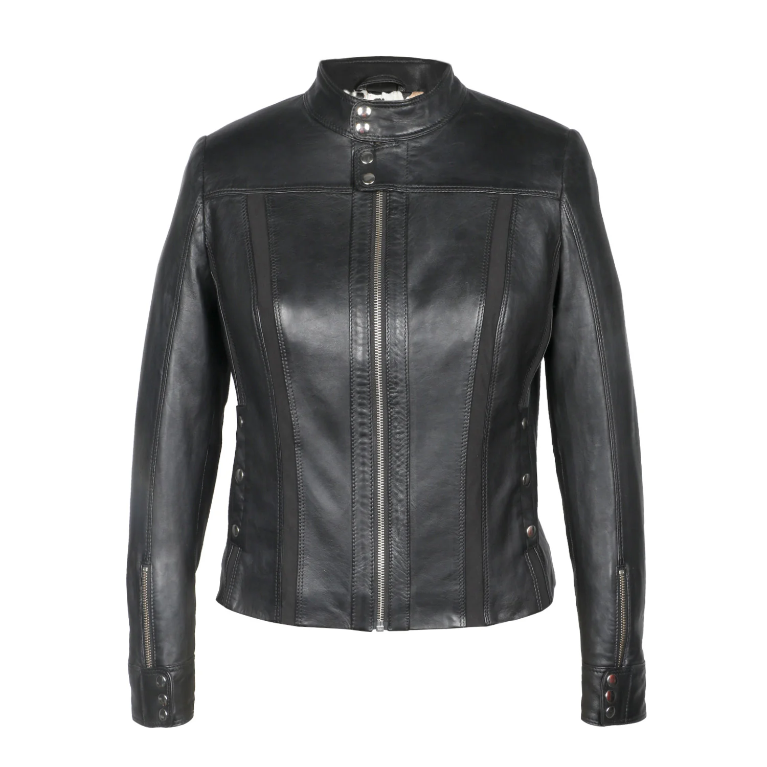 Saint Amaya Black Leather Women Cafe Racer Jackets - Image 6