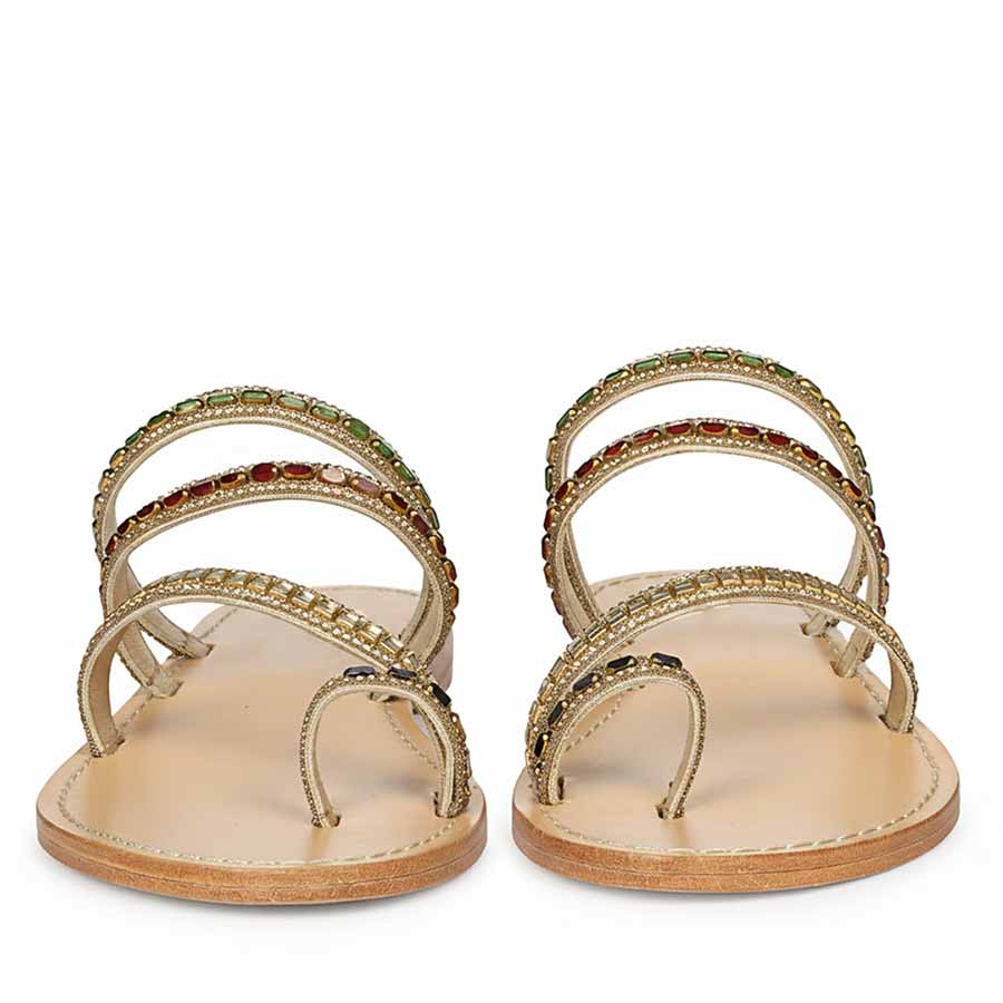 Saint Amber Royale Multi-Stone Leather Flats - Image 5