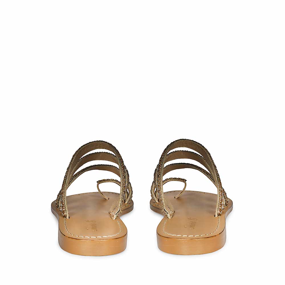 Saint Amber Stone Gold Leather Flats - Image 6