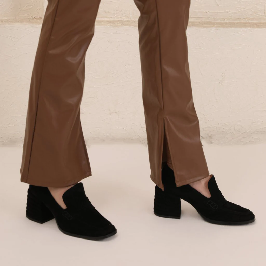 Saint Amelia Black Suede Leather Handcrafted Moccasins - Image 2