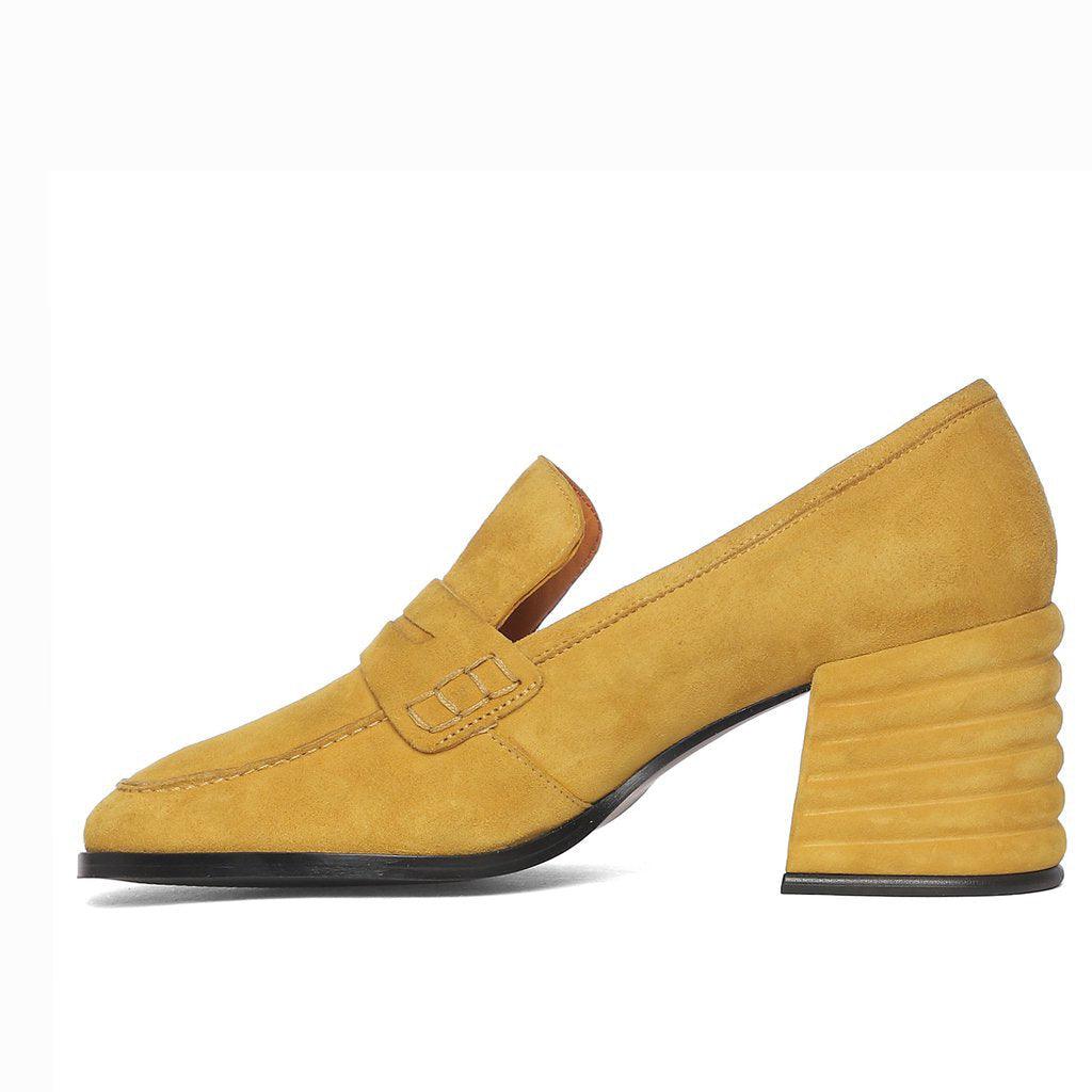 Saint Amelia Mustard Suede Leather Handcrafted Shoes - Image 4