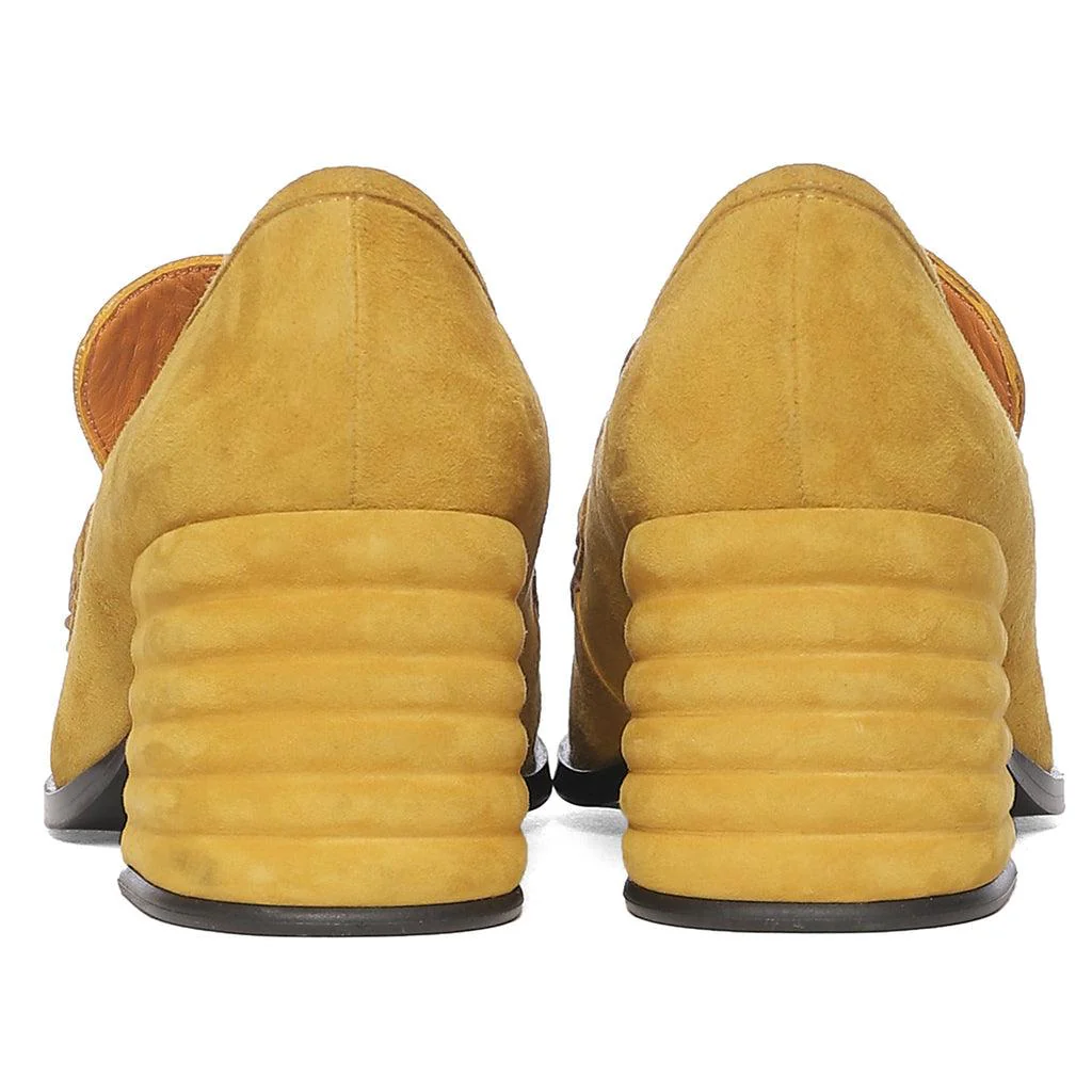 Saint Amelia Mustard Suede Leather Handcrafted Shoes - Image 5