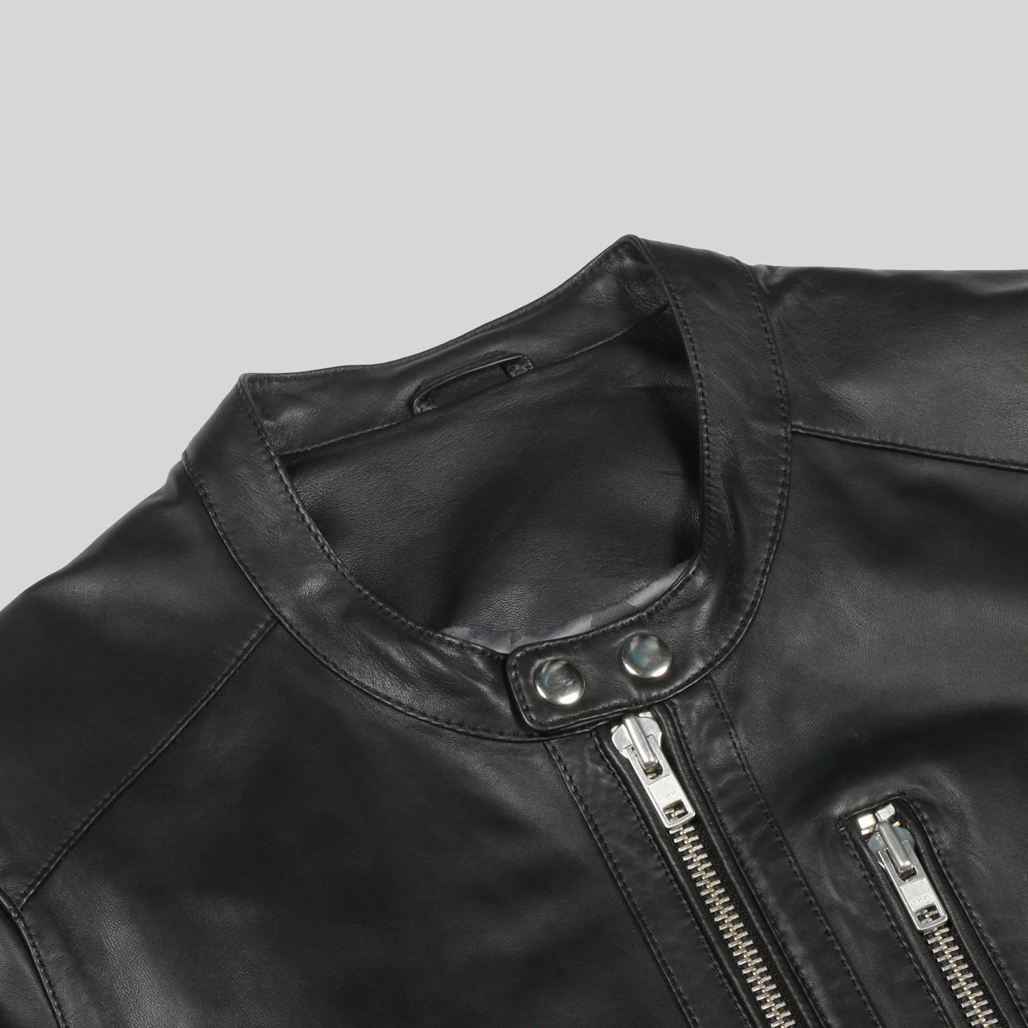 Saint Amorino Black Leather Men's Bomber Jackets - Image 5