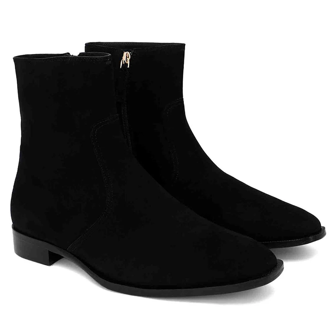 Saint Amorino Black Nubuck Leather Ankle Boots - Image 3