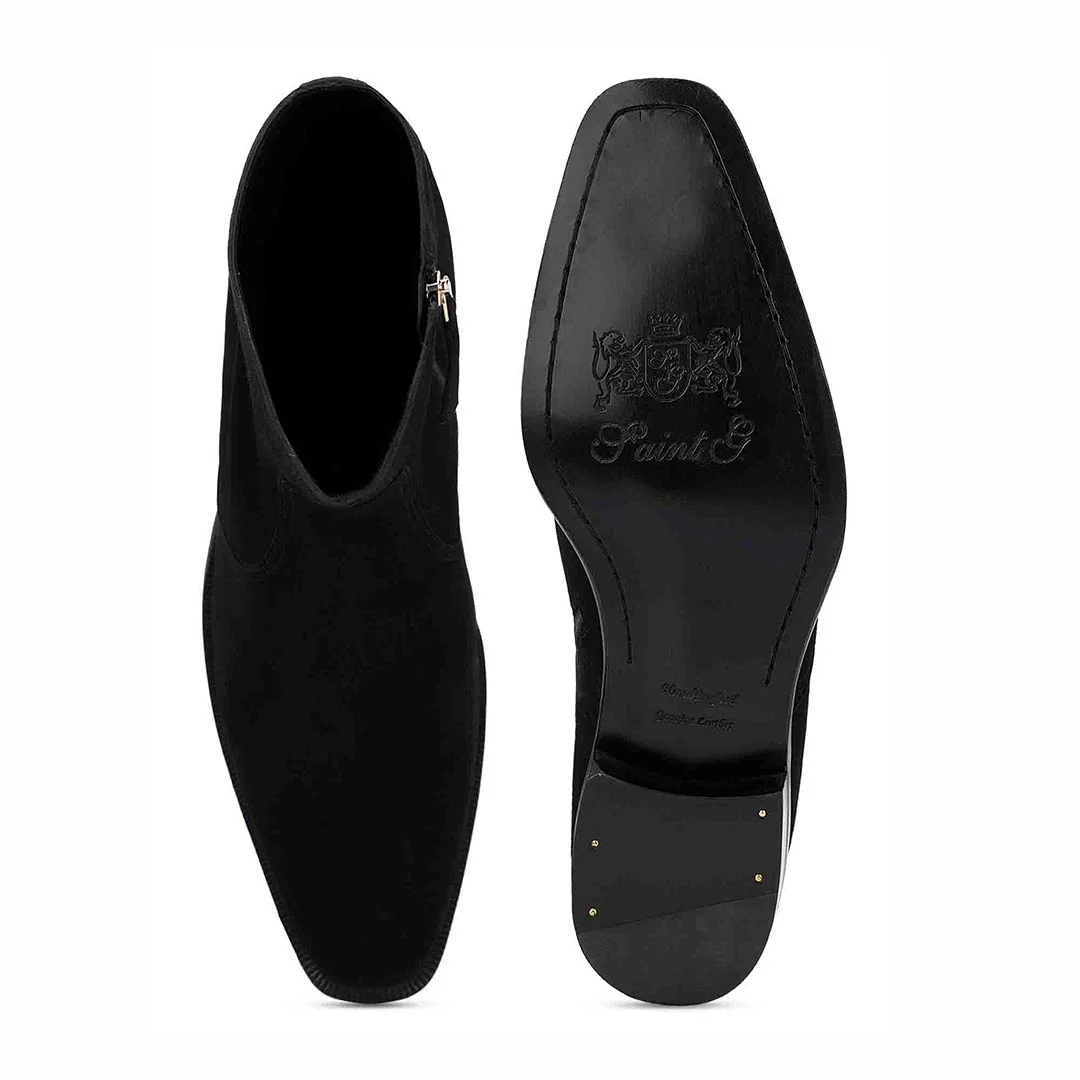 Saint Amorino Black Nubuck Leather Ankle Boots - Image 7