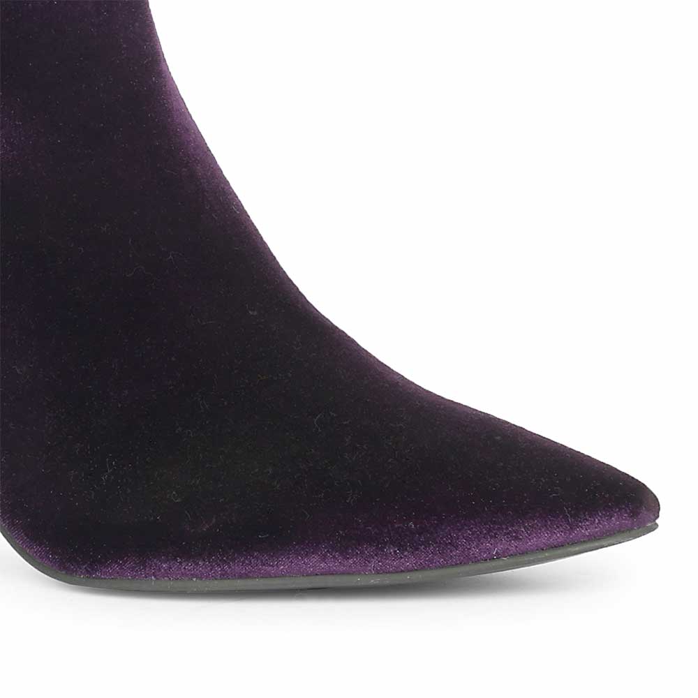 Saint Amoura Triangular Crystal Purple Velvet Ankle Boots - Image 7