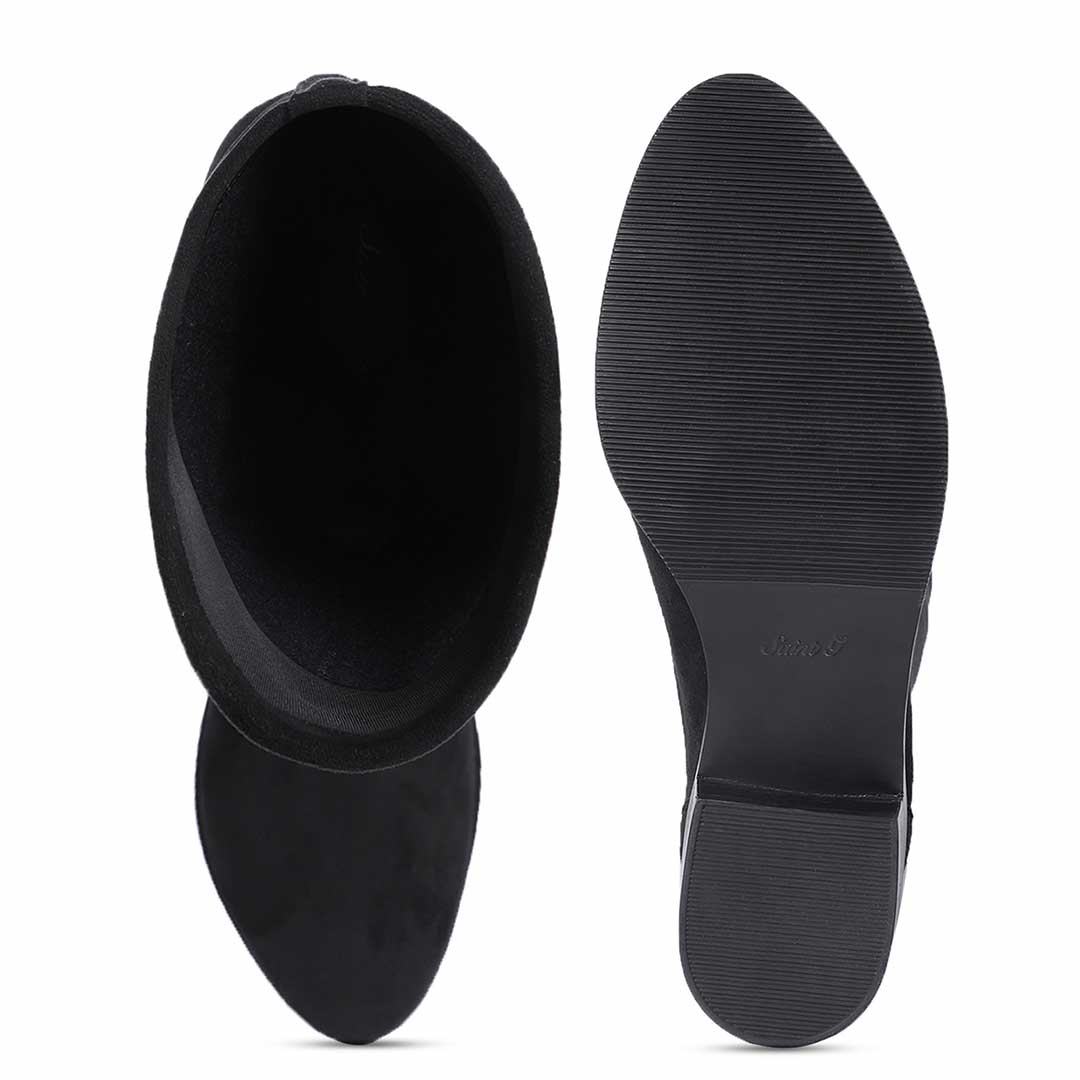 Saint Amy Black Stretch suede Knee High Boots - Image 7