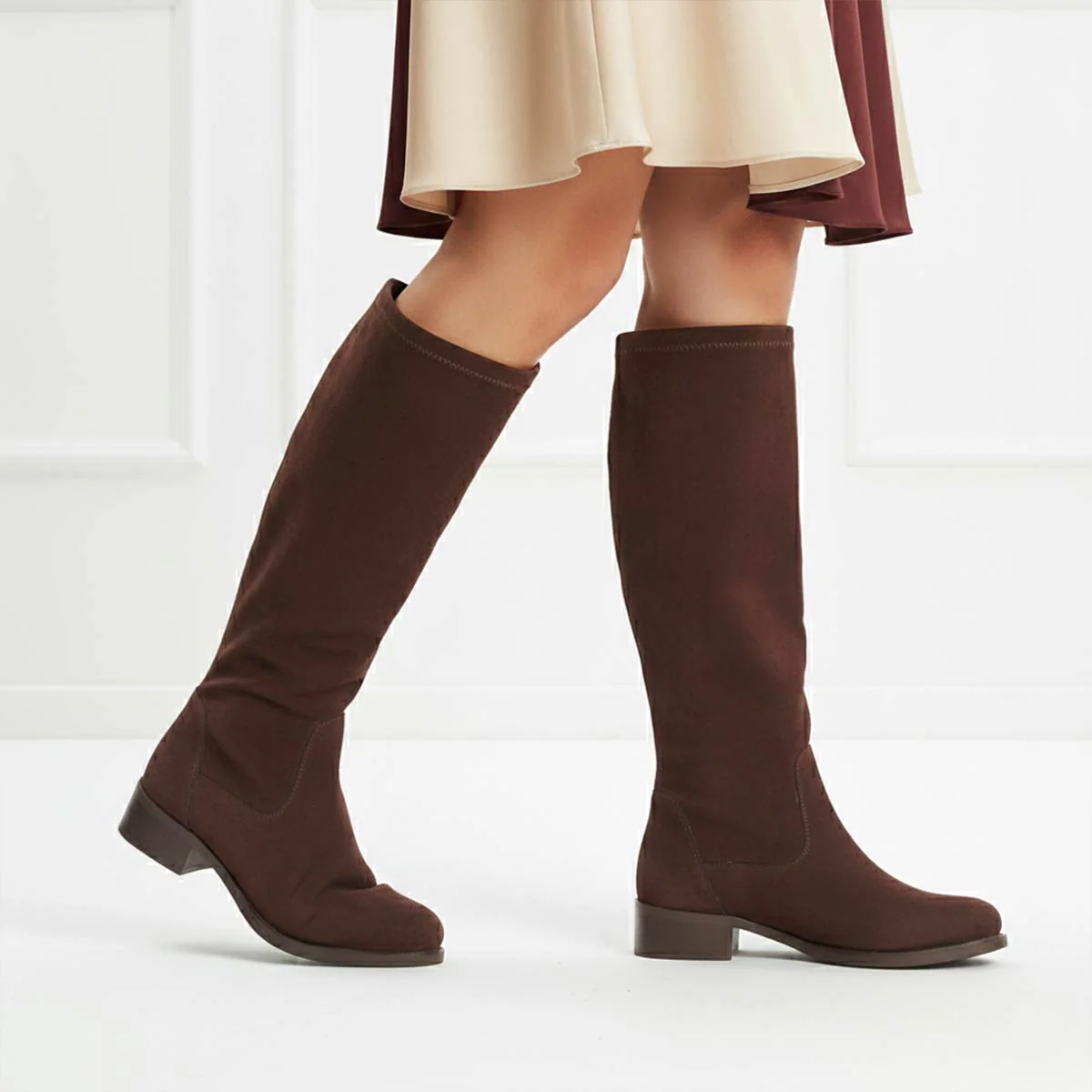Saint Amy Brown Stretch suede Knee High Boots - Image 2