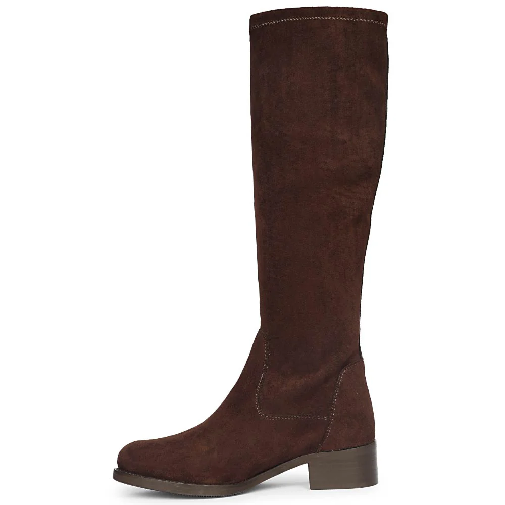 Saint Amy Brown Stretch suede Knee High Boots - Image 4