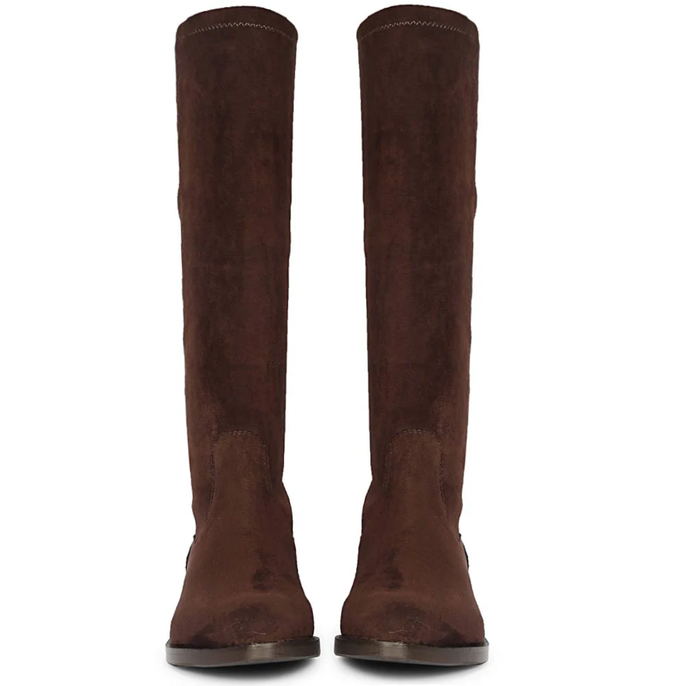 Saint Amy Brown Stretch suede Knee High Boots - Image 5