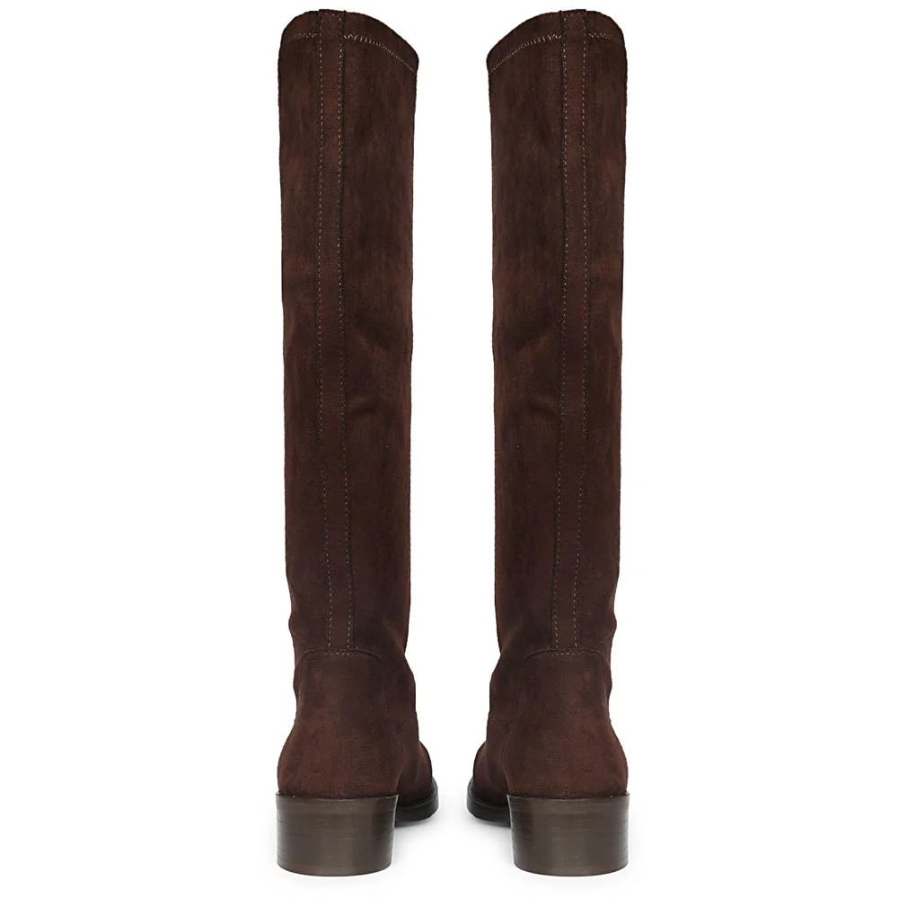 Saint Amy Brown Stretch suede Knee High Boots - Image 6