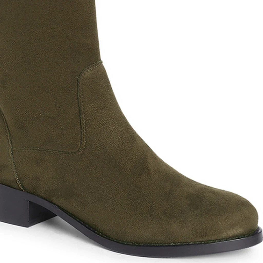 Saint Amy Olive Stretch suede Knee High Boots - Image 10