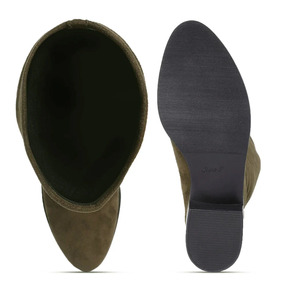 Saint Amy Olive Stretch suede Knee High Boots - Image 7