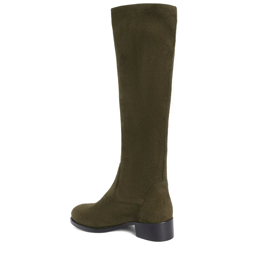 Saint Amy Olive Stretch suede Knee High Boots - Image 8