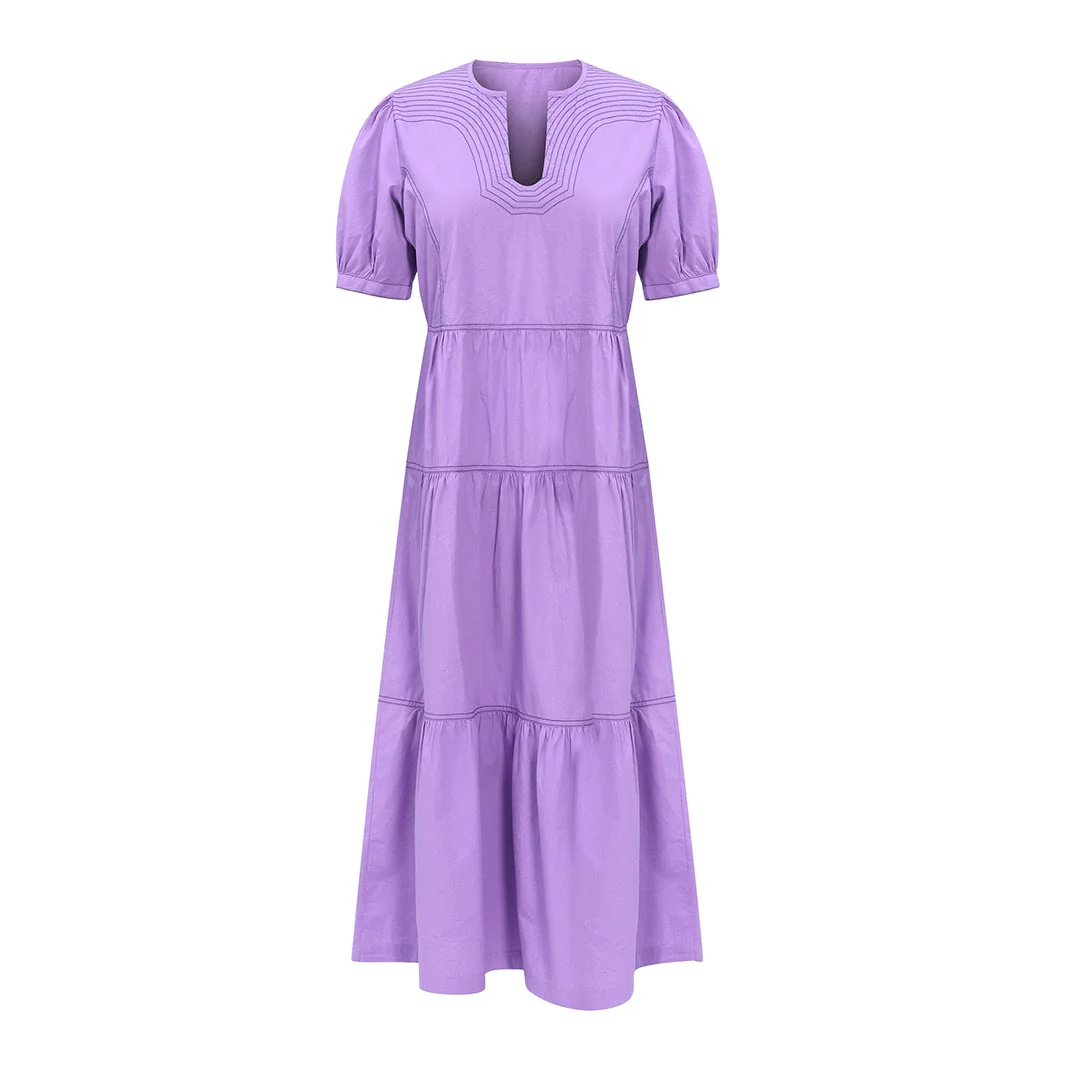 Saint Solid Iris Womens Cotton Midi Dress - Image 5