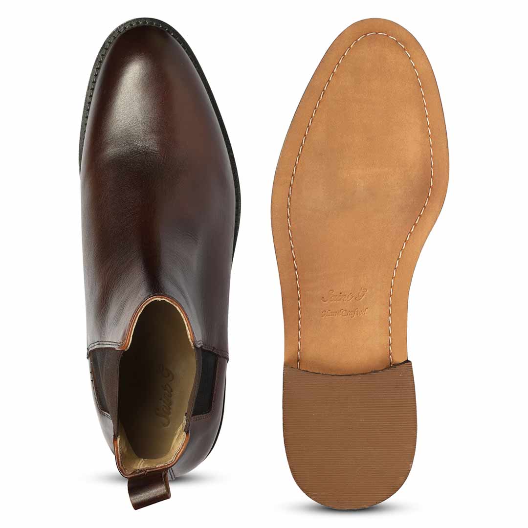 Saint Andrés Brown Vachetta Leather Chelsea Boots - Image 6
