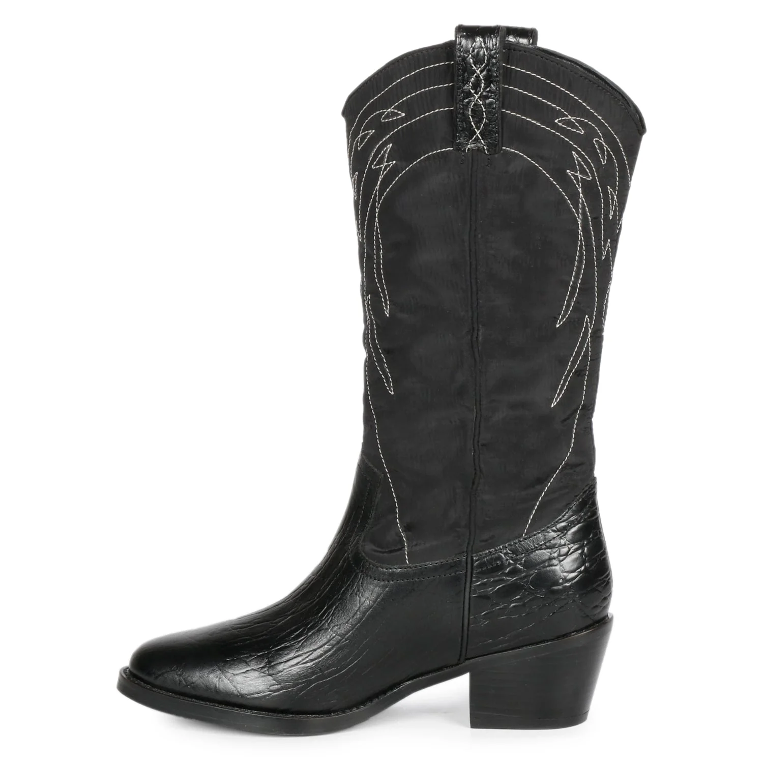 Saint Annette Stitched Leather Handcrafted Cowboy Boots - Image 4