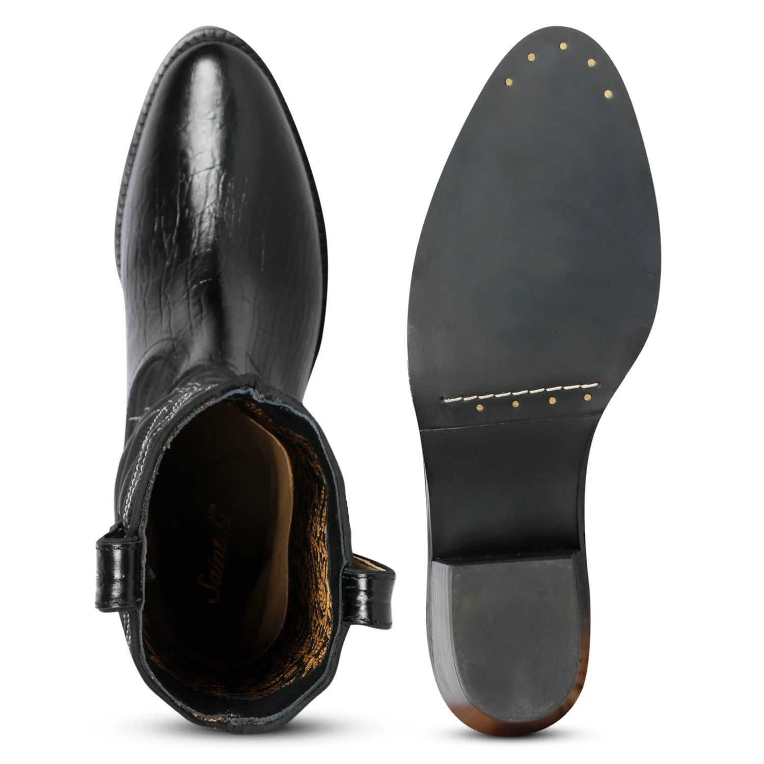 Saint Annette Stitched Leather Handcrafted Cowboy Boots - Image 7