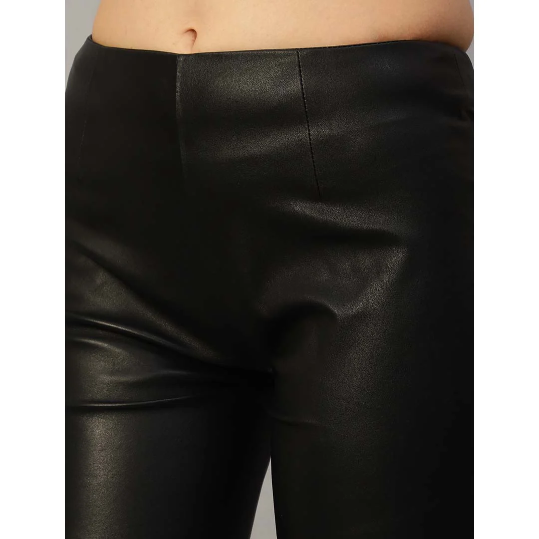 Saint Antea Black Stretch Leather Pants - Image 6