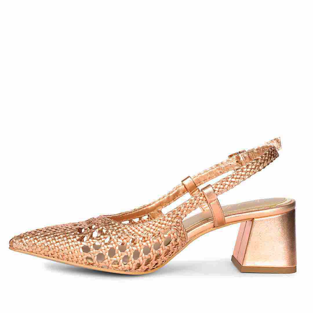 Saint Anya Cipria Hand Woven Leather Block Heels - Image 4