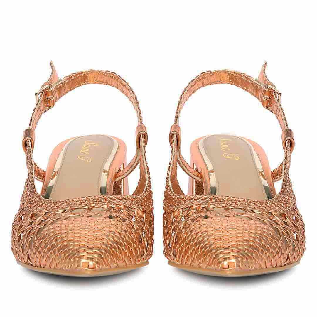 Saint Anya Cipria Hand Woven Leather Block Heels - Image 5