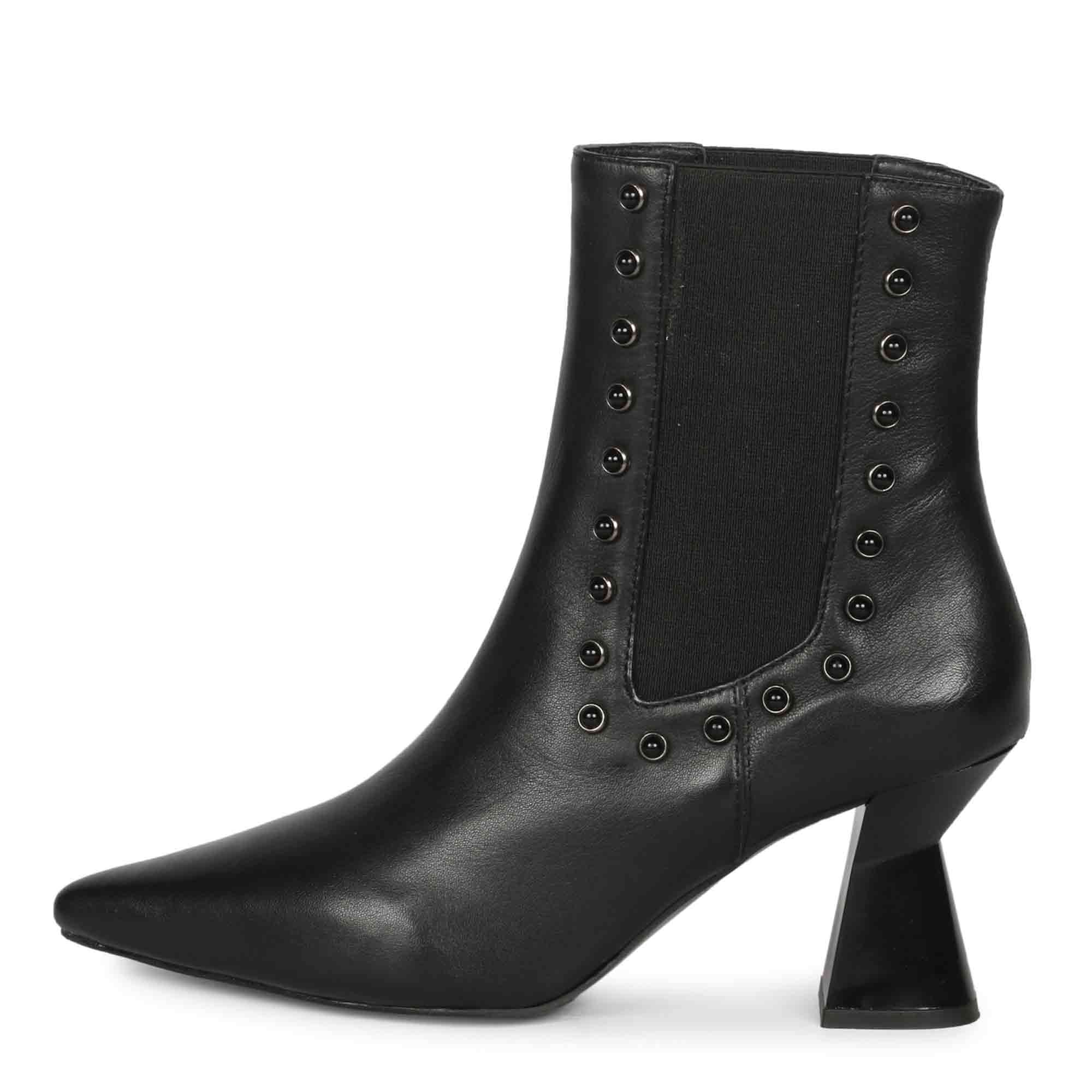 Saint Arianna Black Leather Sculpted Heel Boots - Image 3