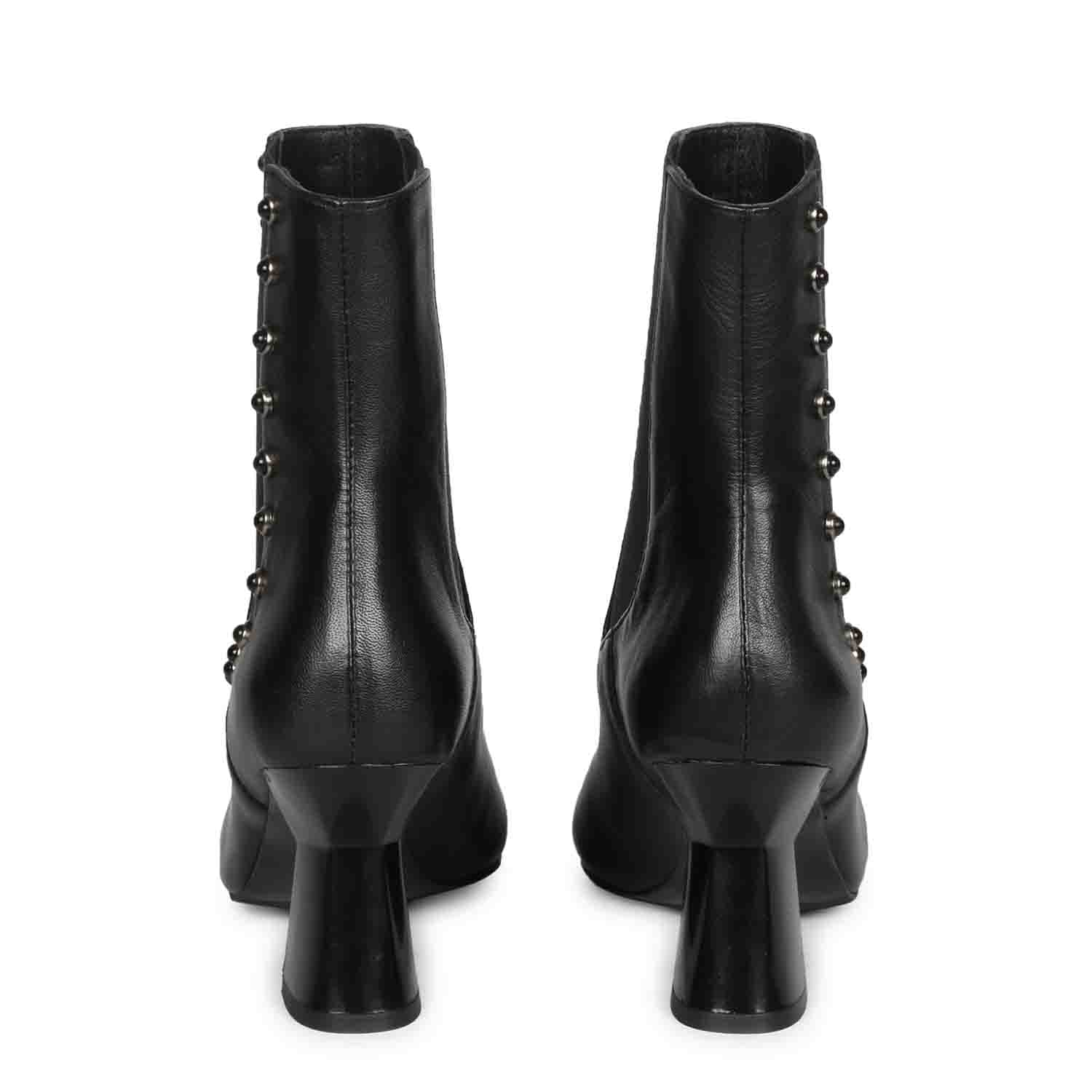 Saint Arianna Black Leather Sculpted Heel Boots - Image 4