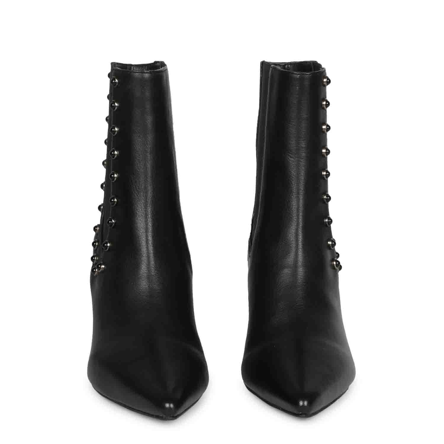 Saint Arianna Black Leather Sculpted Heel Boots - Image 5
