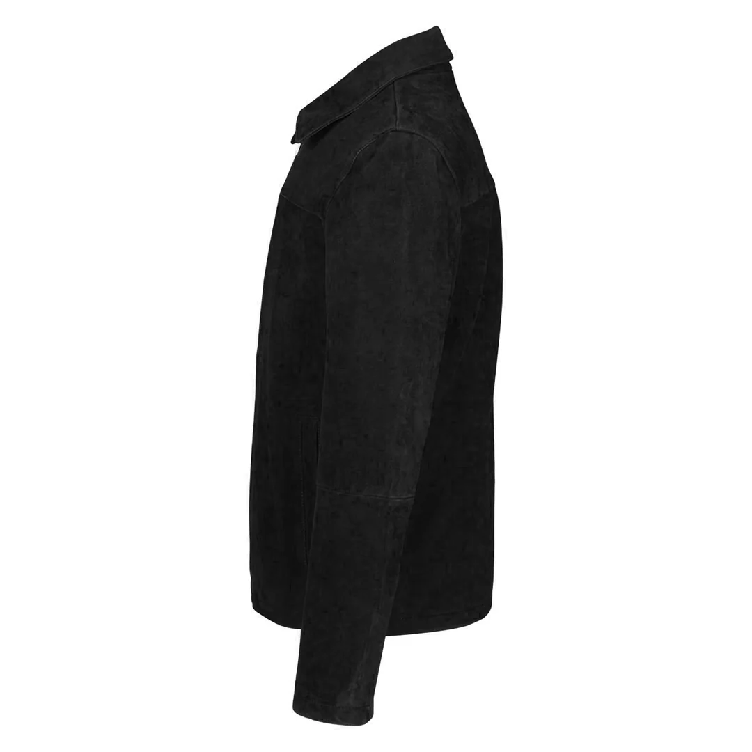 Saint Aris Black Suede Leather Men's Jacket With Collars - Image 4